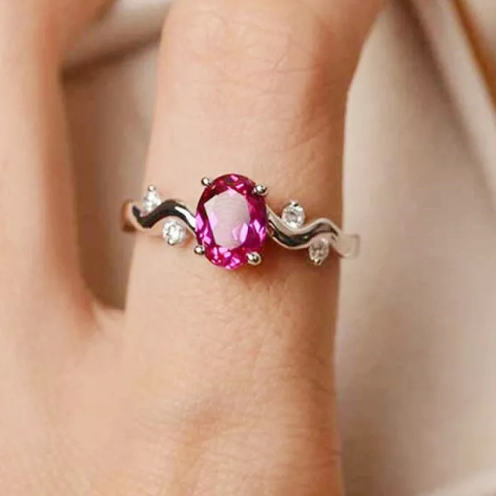 Sterling Silver Ruby Ring 925 - image 2